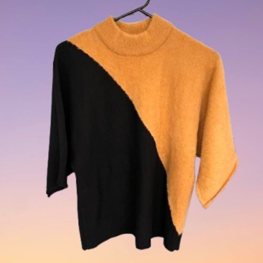 🖤✨ Alfani Chic Tan & Black Sweater – Size Small